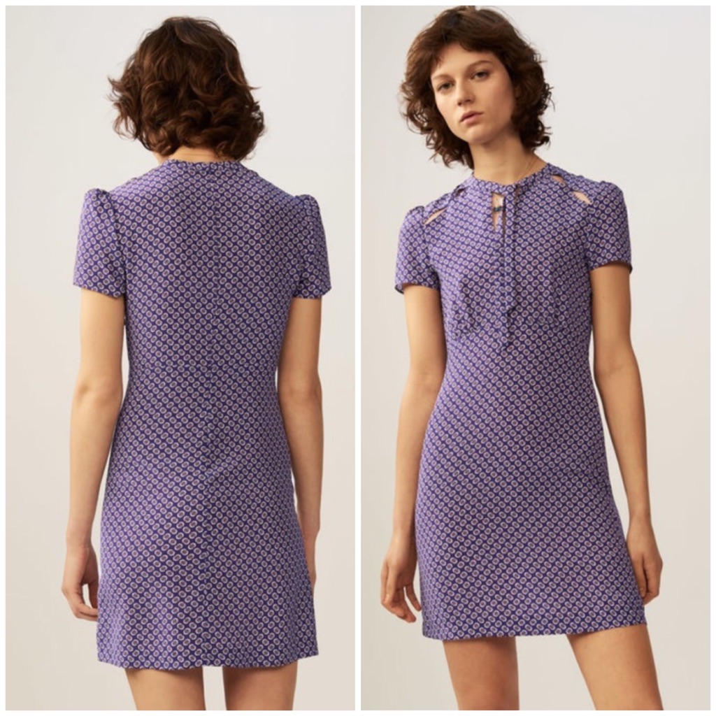 Maje Silk Purple Printed Dress
